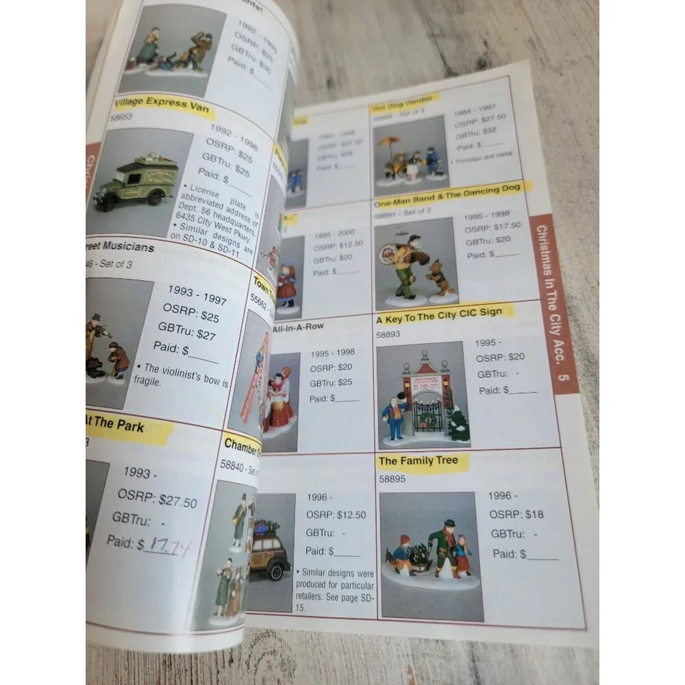 Vintage green book‎ Department 56 2001 guide to book